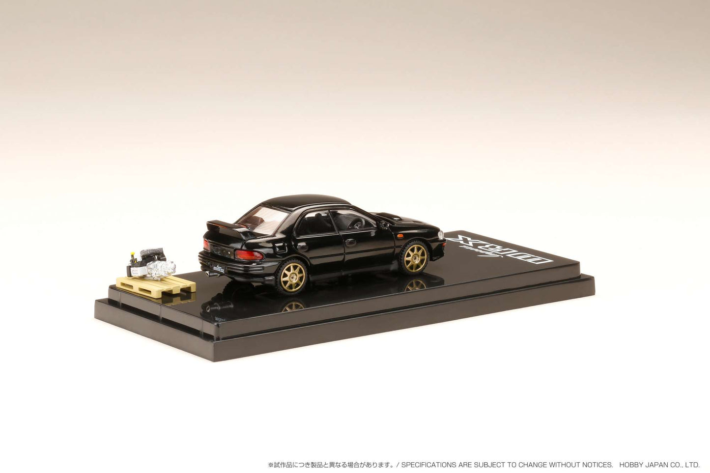 HOBBY JAPAN 1/64 SUBARU IMPREZA WRX (GC8) 1992 Customized Version with Engine Display Model Black HJ642013BBK
