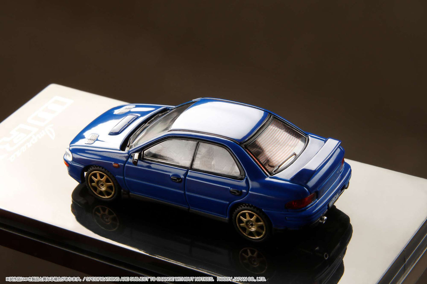 HOBBY JAPAN 1/64 SUBARU IMPREZA WRX (GC8) 1992 Customized Version with Engine Display Model Blue HJ642013BBL