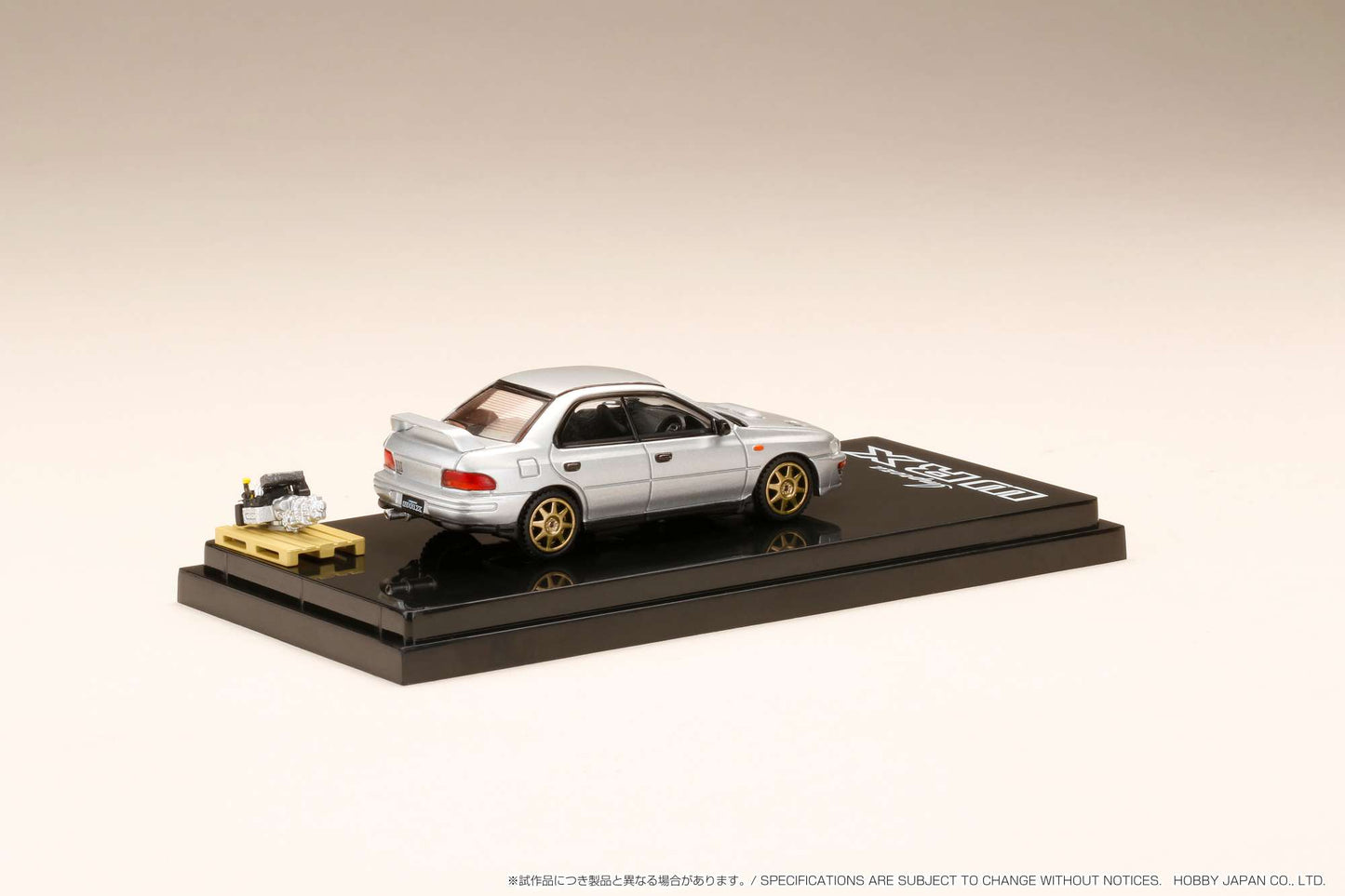 HOBBY JAPAN 1/64 SUBARU IMPREZA WRX (GC8) 1992 Customized Version with Engine Display Model Silver HJ642013BS