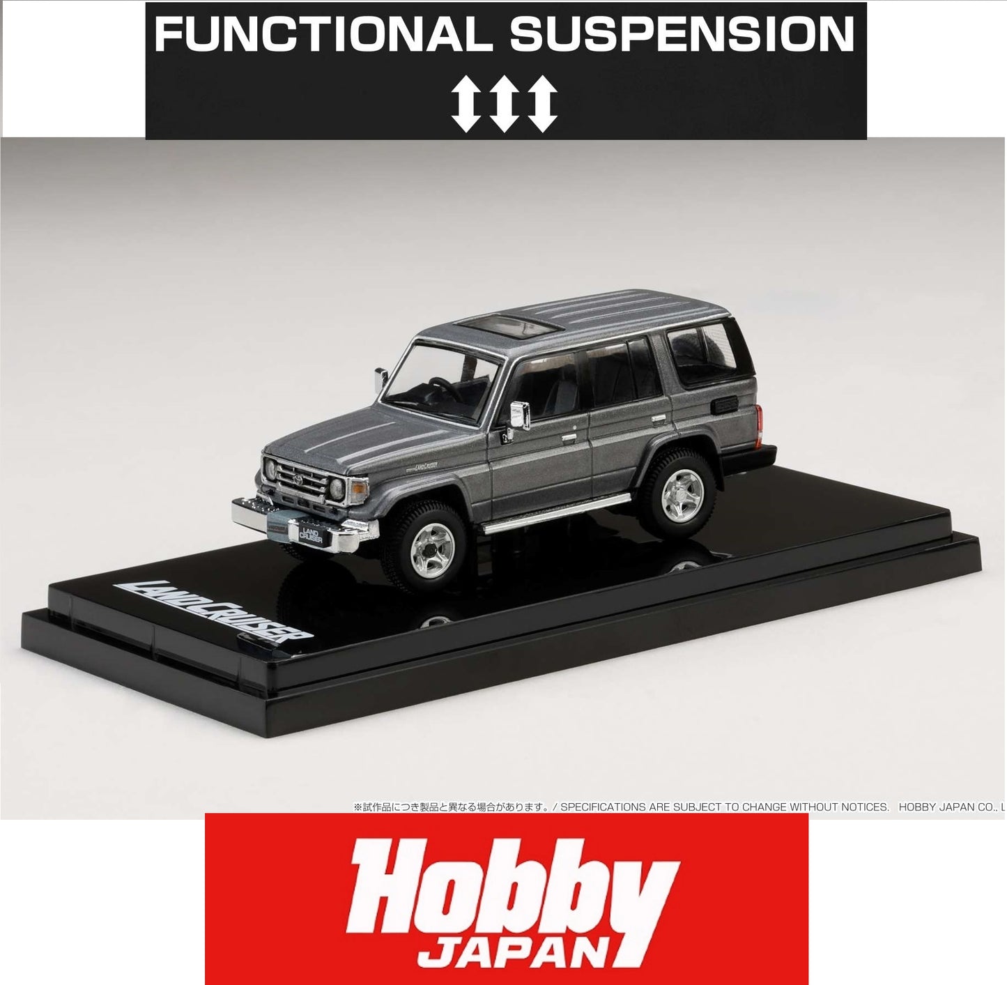 HOBBY JAPAN 1/64 Toyota LANDCRUISER 70 ZX 4 DOOR 2001 GRAY METALLIC HJ642038BGM