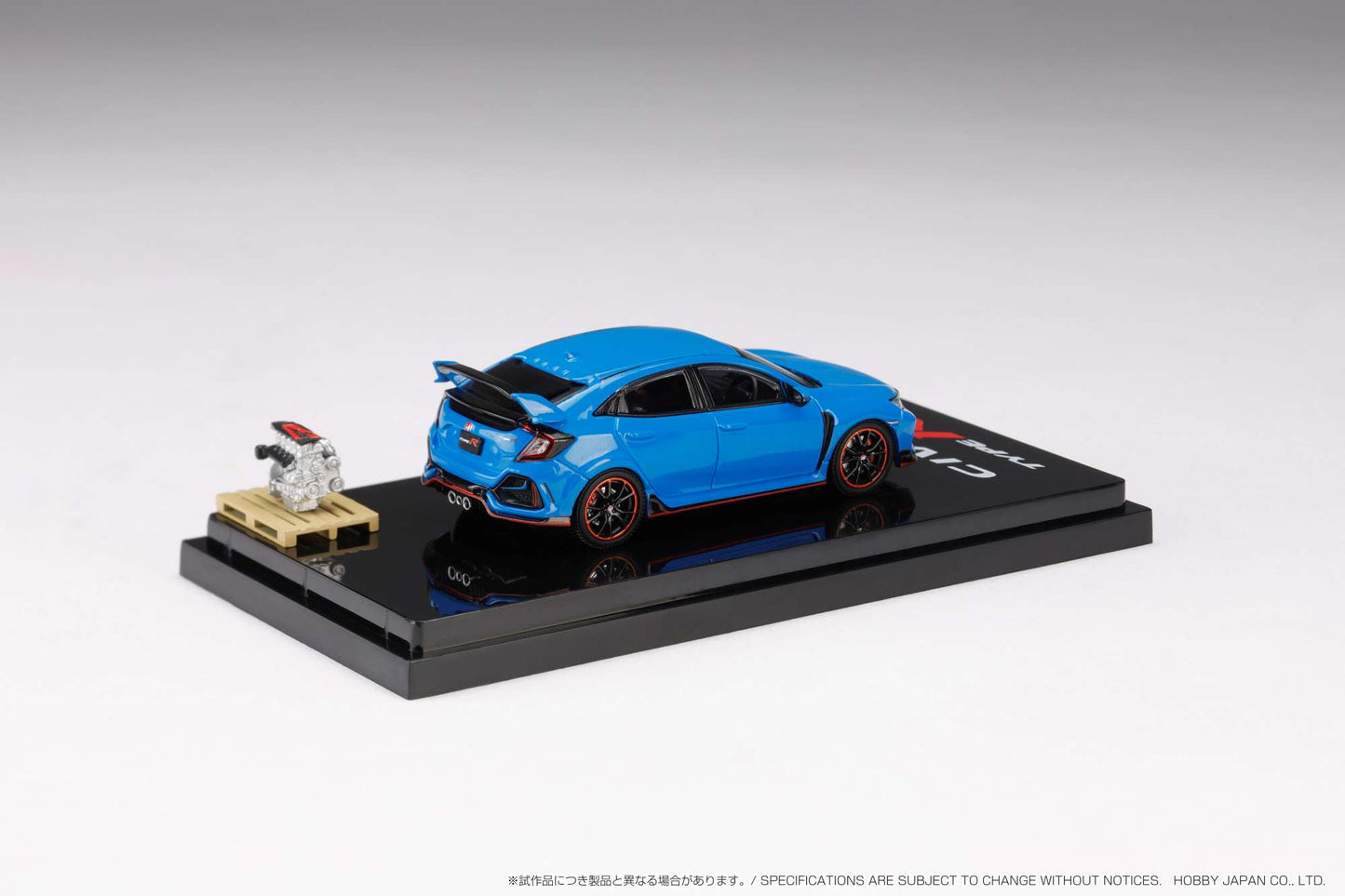 HOBBY JAPAN 1/64 Honda CIVIC TYPE R (FK8) 2020 with Engine Display Model Racing Blue Pearl HJ642055ABL