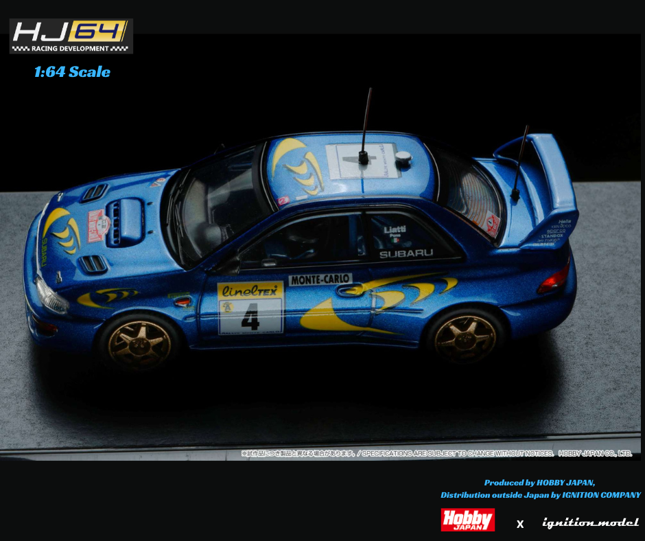 HOBBY JAPAN x IG 1/64 SUBARU IMPREZA WRC 1997 #4 (MONTE CARLO) / WINNER HJR642041B