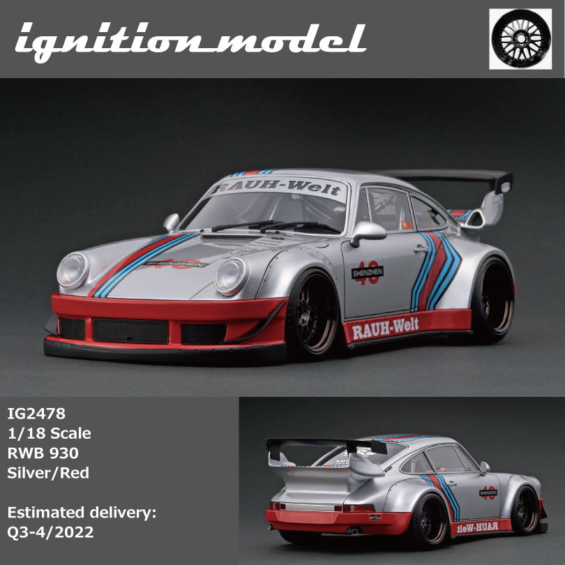 PREORDER Ignition Model 1/18 RWB 930 Silver/Red IG2478 (Approx. Release Date : Q3-Q4 2022 subject to manufacturer's final decision)