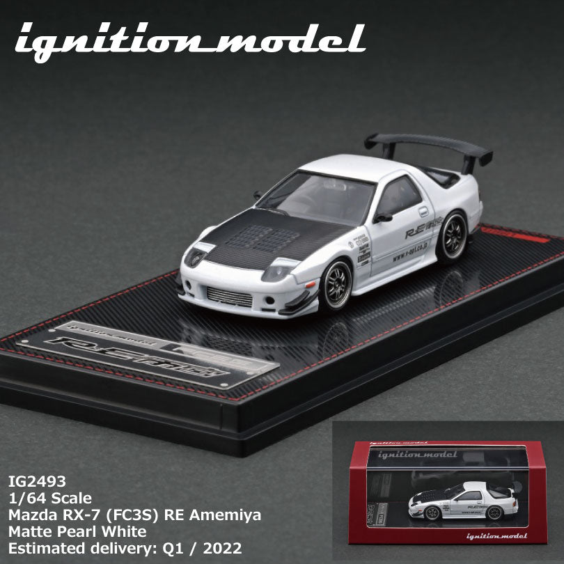 Ignition Model 1/64 Mazda RX-7 (FC3S) RE Amemiya Matte Pearl White IG2493