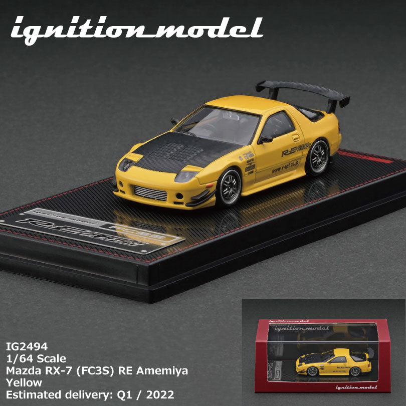 Ignition Model 1/64 Mazda RX-7 (FC3S) RE Amemiya Yellow IG2494