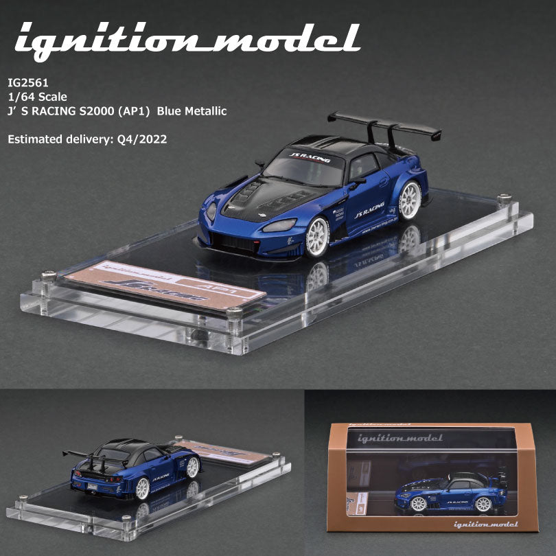 イグニッションモデル1/64 J’S RACING S2000 (AP1)ブルー IG2561 J'S RACING S2000 (AP1) Blue Metallic – ignition model