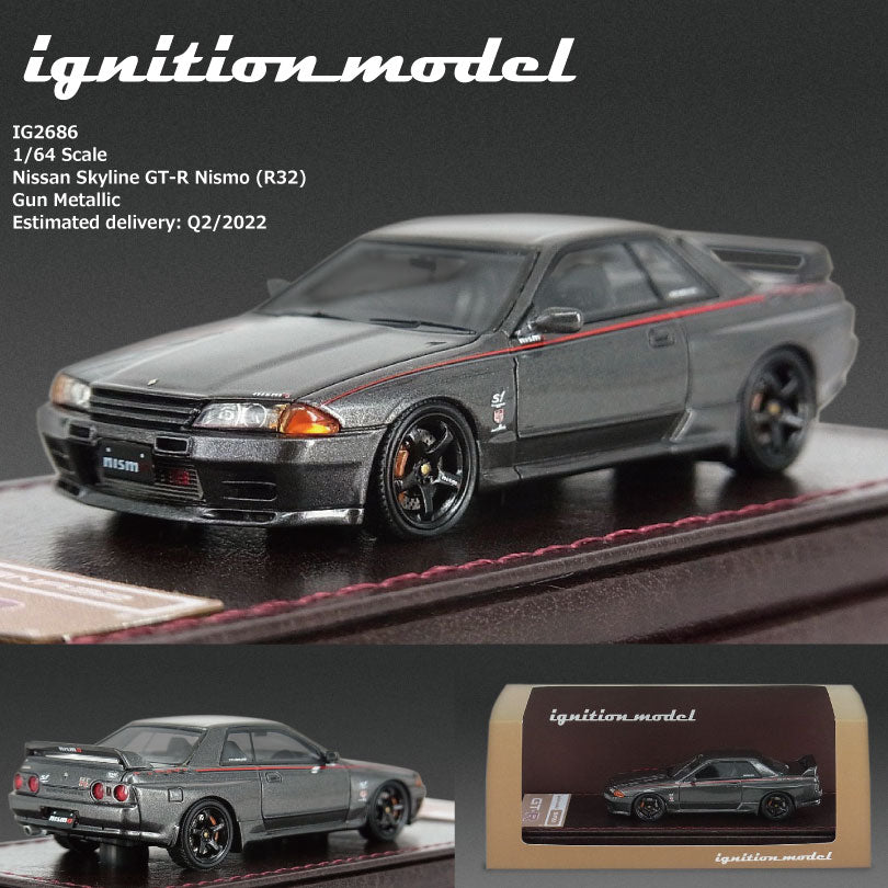 Ignition Model 1/64 HIGH-END RESIN MODEL Nissan Skyline GT-R Nismo (R32)  Gun Metallic IG2686