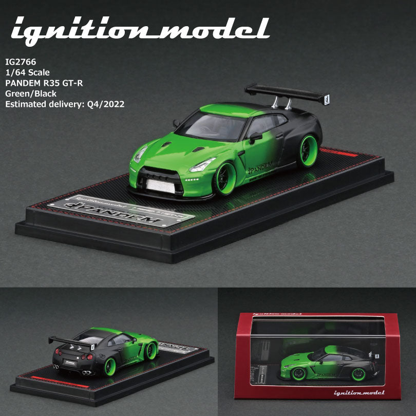 Ignition Model 1/64 PANDEM R35 GT-R Green / Black IG2766 – Tokyo 