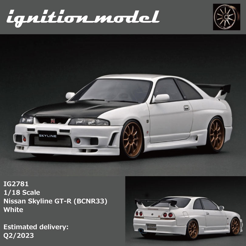 PREORDER Ignition Model 1/18 Nissan Skyline GT-R (BCNR33) White *w/carbon bonnet IG2781 (Approx. Release Date : Q2 2023 subject to manufacturer's final decision)