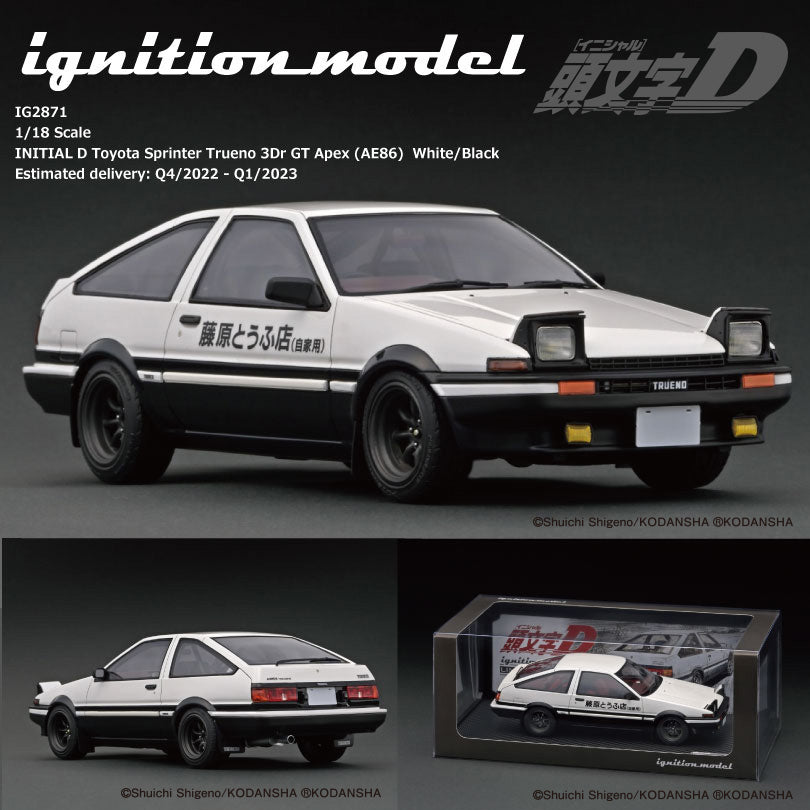 1/18 イグニションINITIAL D Toyota Sprinter Trueno 3Dr GT Apex (AE86)-
