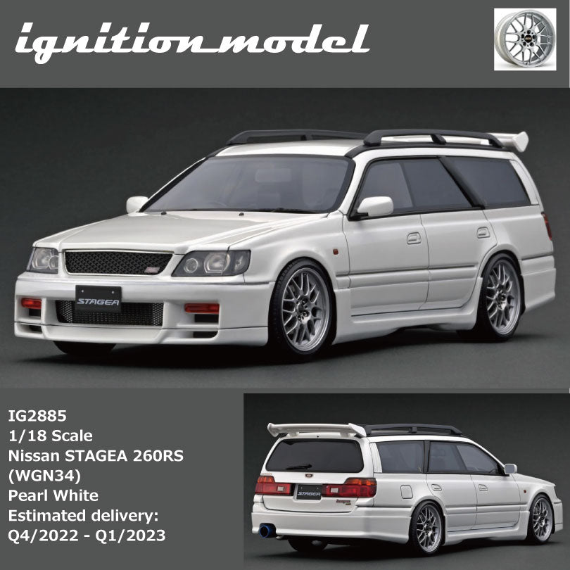 PREORDER Ignition Model 1/18 Nissan STAGEA 260RS (WGNC34) Pearl White IG2885 (Approx. Release Date : Q4 2022 - Q1 2023 subject to manufacturer's final decision)