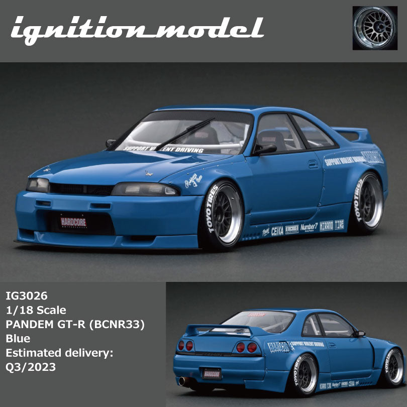 PREORDER Ignition Model 1/18 PANDEM GT-R (BCNR33) Blue IG3026 (Approx. Release Date : Q3 2023 subject to manufacturer's final decision)