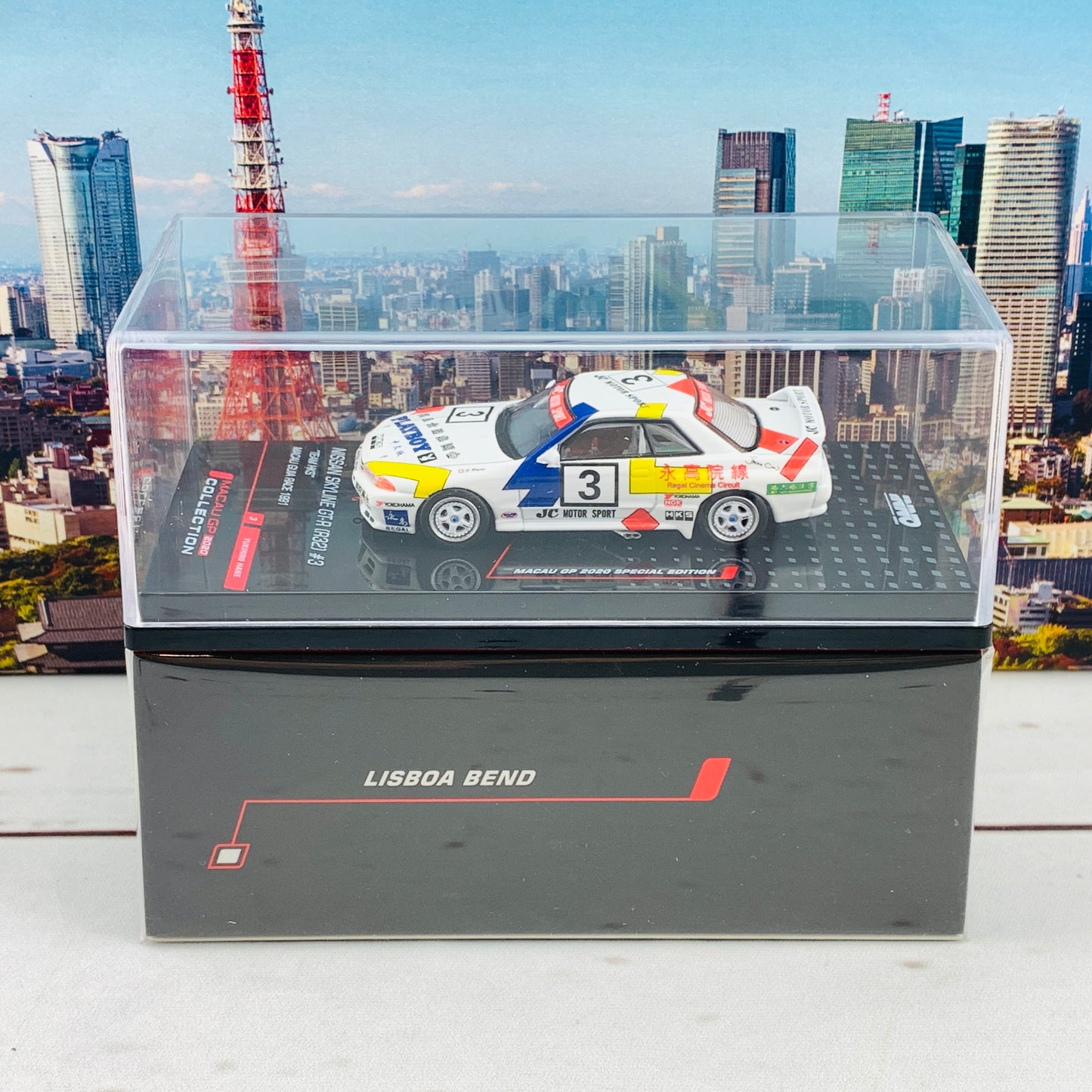 INNO64 MACAU GP 2020 COLLECTION NISSAN SKYLINE GT-R (R32) #3 "Team HKS" Macau Guia Race 1991 IN64-R32-MGP20PB