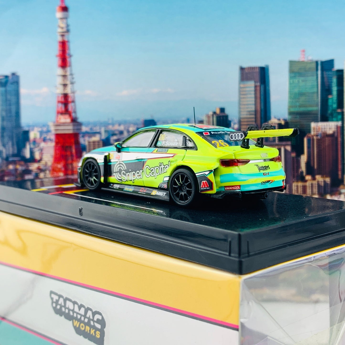 Tarmac Works 1/64 Audi RS 3 TCR Macau Touring Car Cup 2019 - 1950cc Class Winner Filipe de Souza T64-013-19MGP26