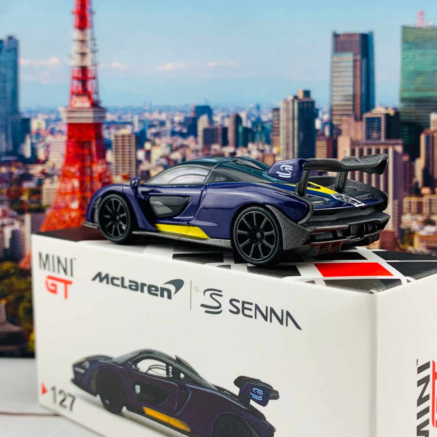 MINI GT 1/64 1/64 McLaren Senna Purple/Yellow RHD MGT00127-R