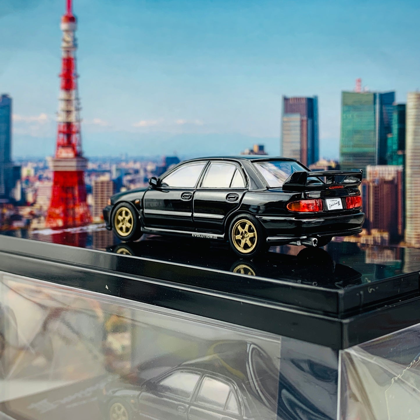HOBBY JAPAN 1/64 Mitsubishi Lancer GSR Evolution III CE9A Customized Version Pyrenees Black HJ641010CBK