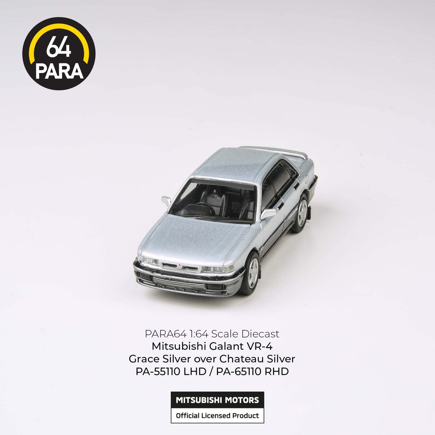 PARA64 1/64 1998 Mitsubishi Galant VR-4 Grace Silver over Chateau Silver LHD PA-55110