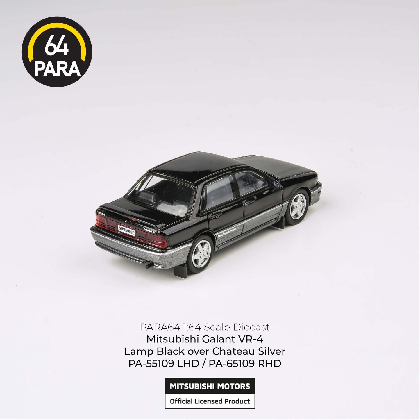PARA64 1/64 1998 Mitsubishi Galant VR-4 Lamp Black over Chateau Silver LHD PA-55109