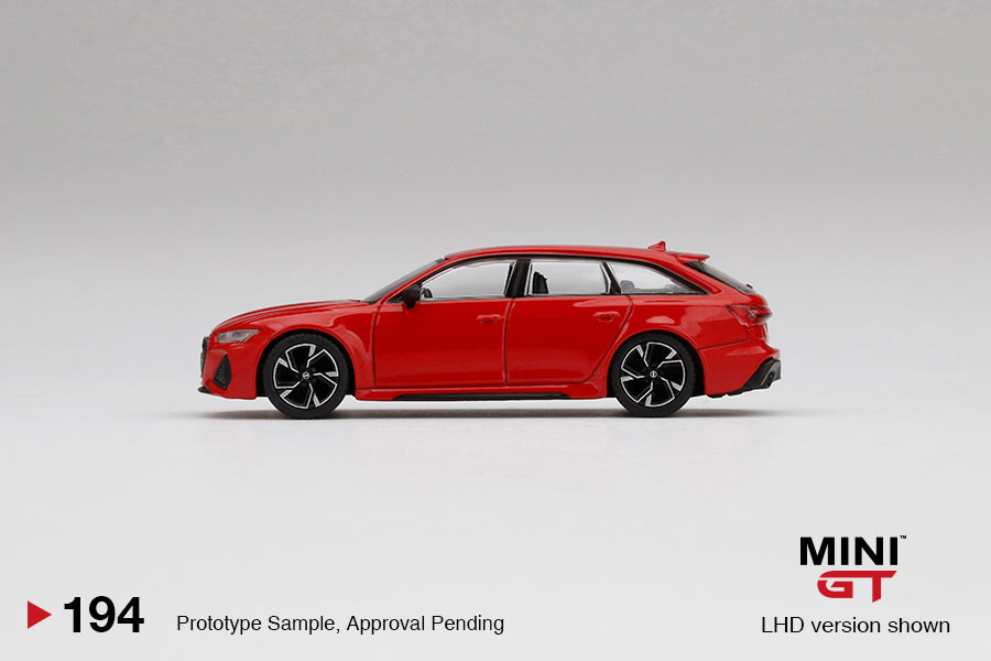 MINI GT 1/64 Audi RS6 Avant Carbon Black Edition Tango Red LHD MGT00194-L