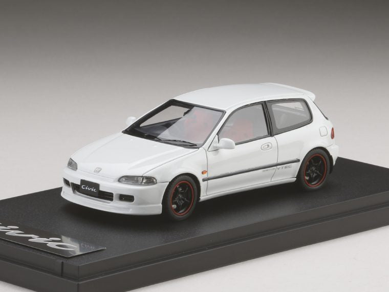 MARK43 1/43 Honda Civic (EG6) Customized Version with Mugen 無限 RNR Wheel Frost White