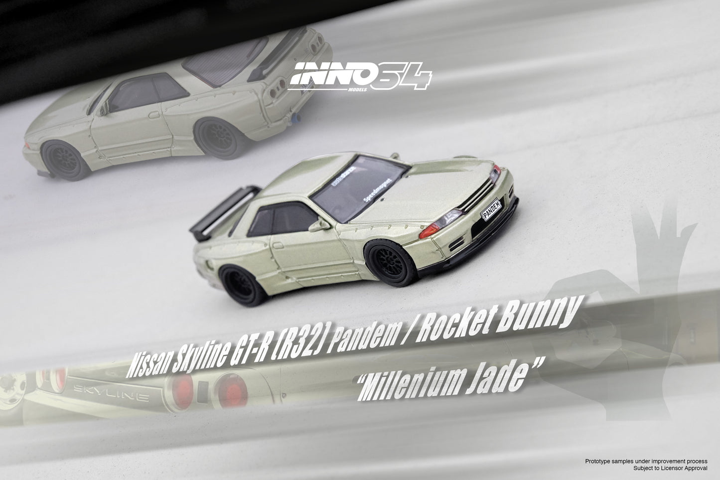 INNO64 1/64 NISSAN SKYLINE GT-R (R32) PANDEM ROCKET BUNNY Millennium Jade IN64-R32P-MJADE