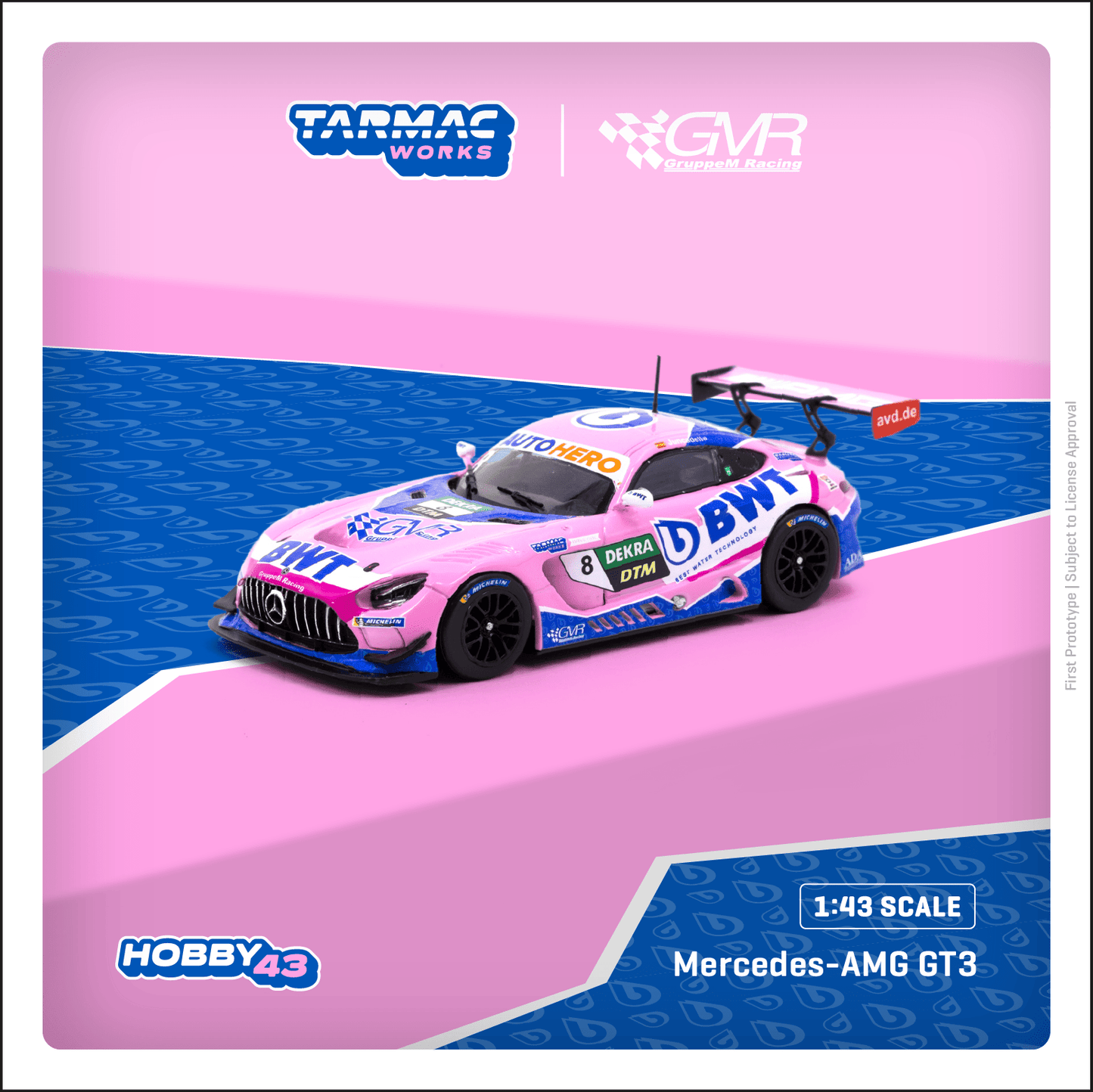 PREORDER TARMAC WORKS HOBBY43 1/43 Mercedes-AMG GT3 DTM 2021 GruppeM Racing Daniel Juncadella T43-023-21DTM08 (Approx. Release Date : FEB 2023 subject to manufacturer's final decision)