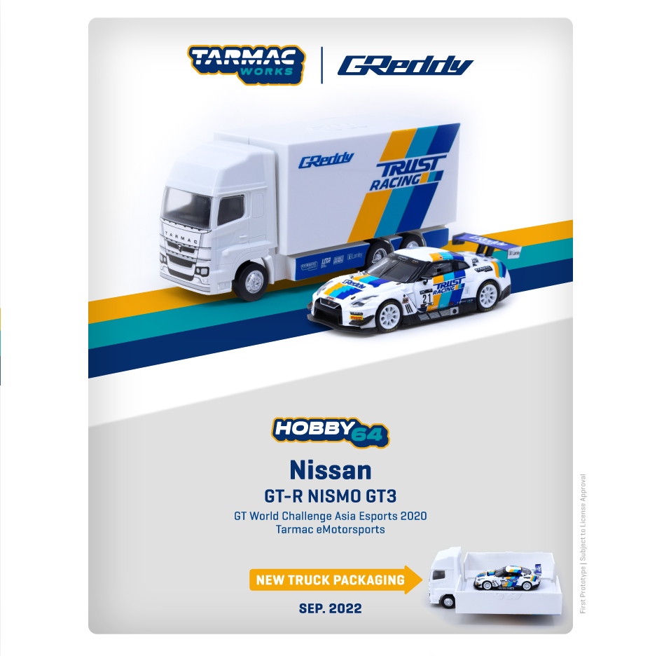 TARMAC WORKS HOBBY64 1/64 Nissan GT-R NISMO GT3 GT World Challenge Asia Esports 2020 Tarmac eMotorsports Luis Moreno T64-035-GDY