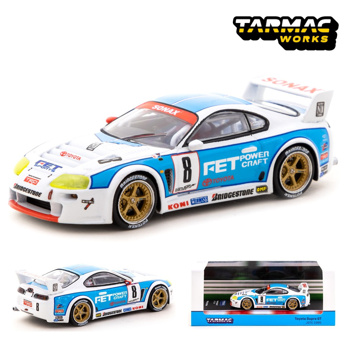 TARMAC WORKS HOBBY64 1/64 Toyota Supra GT, JGTC 1995, N. Nagasaka / K. Misaki (HK Event Model) T64-051-95JGTC08