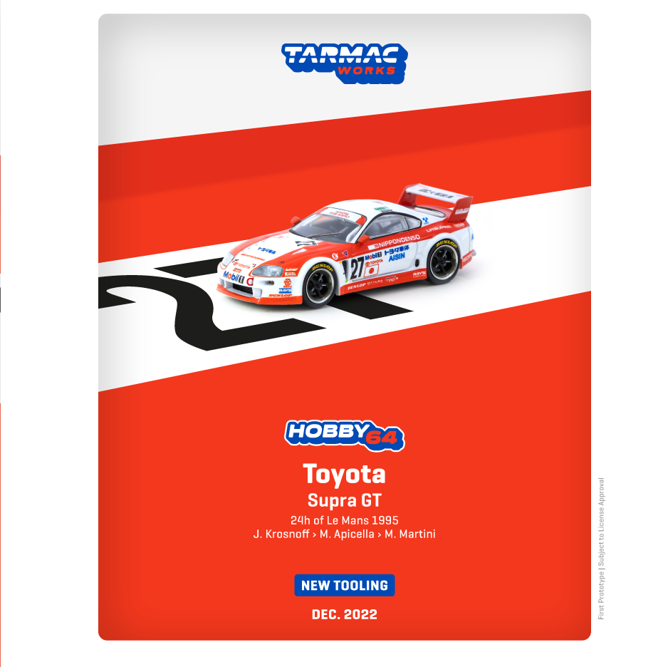 TARMAC WORKS HOBBY64 1/64 Toyota Supra GT 24h of Le Mans 1995 J Krosnoff / M Apicella / M Martini T64-051-95LM27