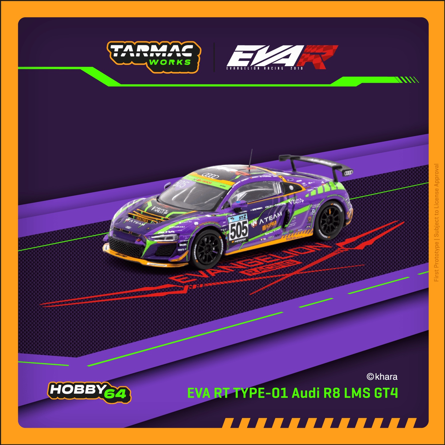 TARMAC WORKS HOBBY64 1/64 EVA RT TYPE-01 Audi R8 LMS GT4 Super Taikyu ST-Z 2021 T64-070-EVA21