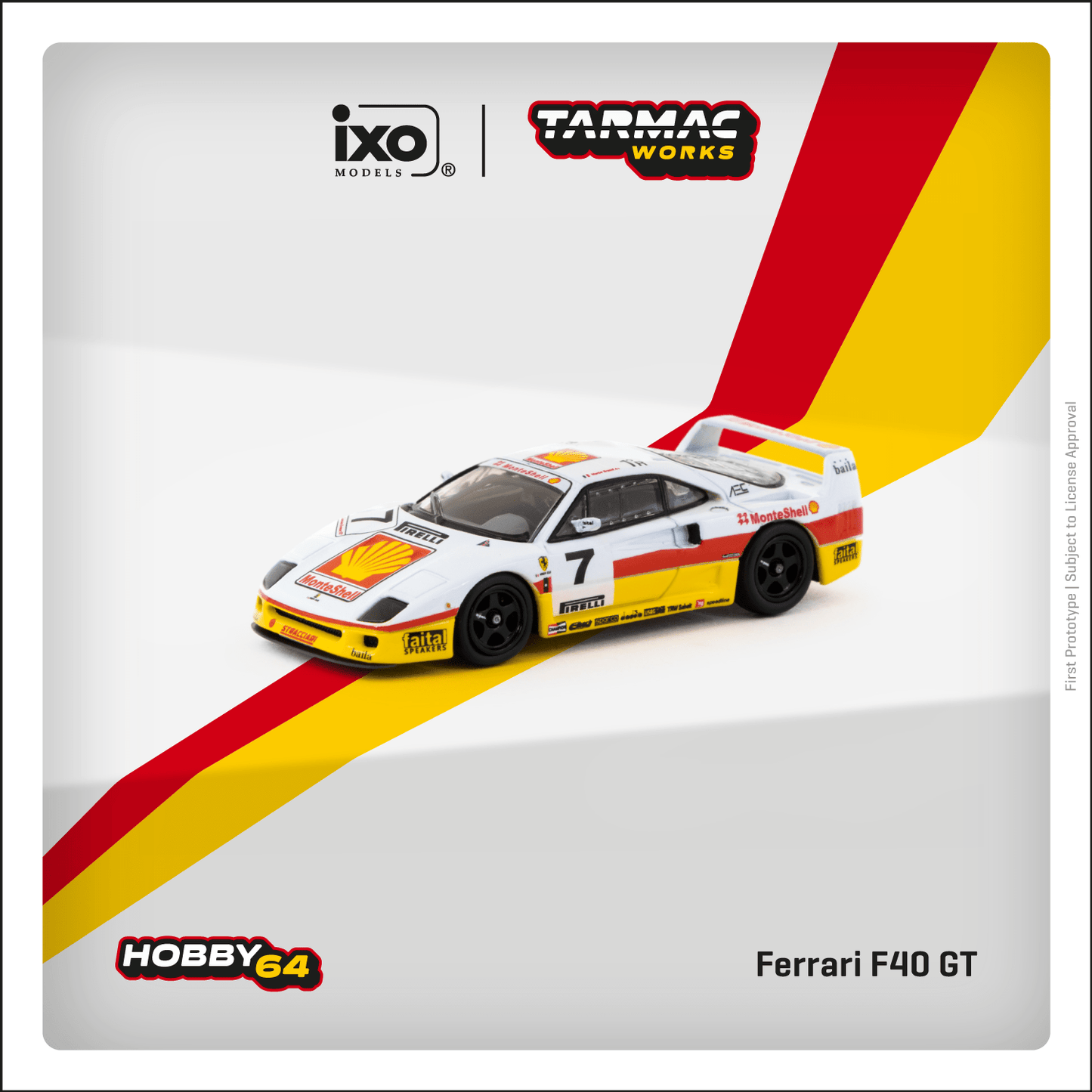 TARMAC WORKS HOBBY64 1/64 Ferrari F40 GT Italian GT Championship 1993 Marco Brand T64-076-93IGT07