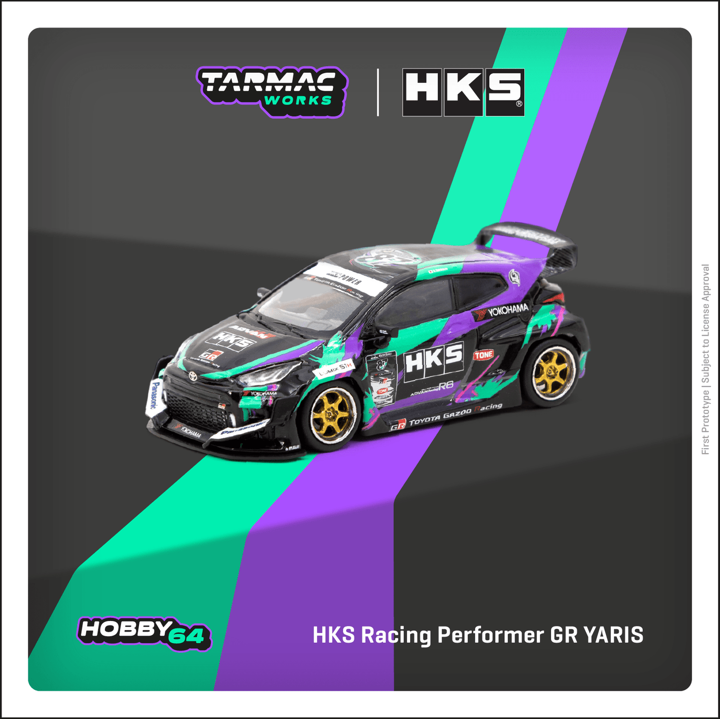 TARMAC WORKS HOBBY64 1/64 HKS Racing Performer GR YARIS T64-080-HKS