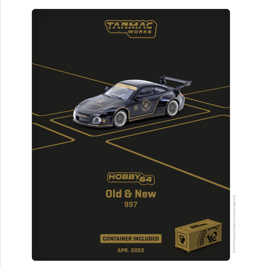 TARMAC WORKS HOBBY64 1/64 Old & New 997 JPS with Container T64-TL053-BKG