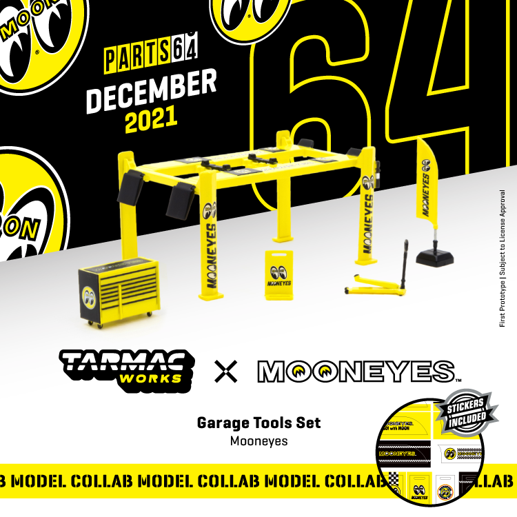 TARMAC WORKS 1/64 PARTS64 Garage tools set Monneyes *** Stickers included *** T64A-001-ME