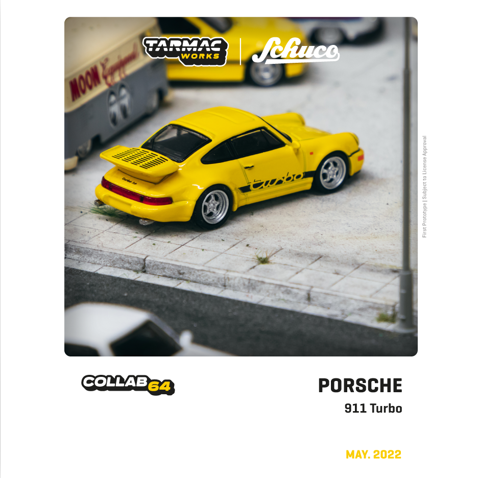 TARMAC WORKS x Schuco COLLAB64 1/64 Porsche 911 Turbo Yellow