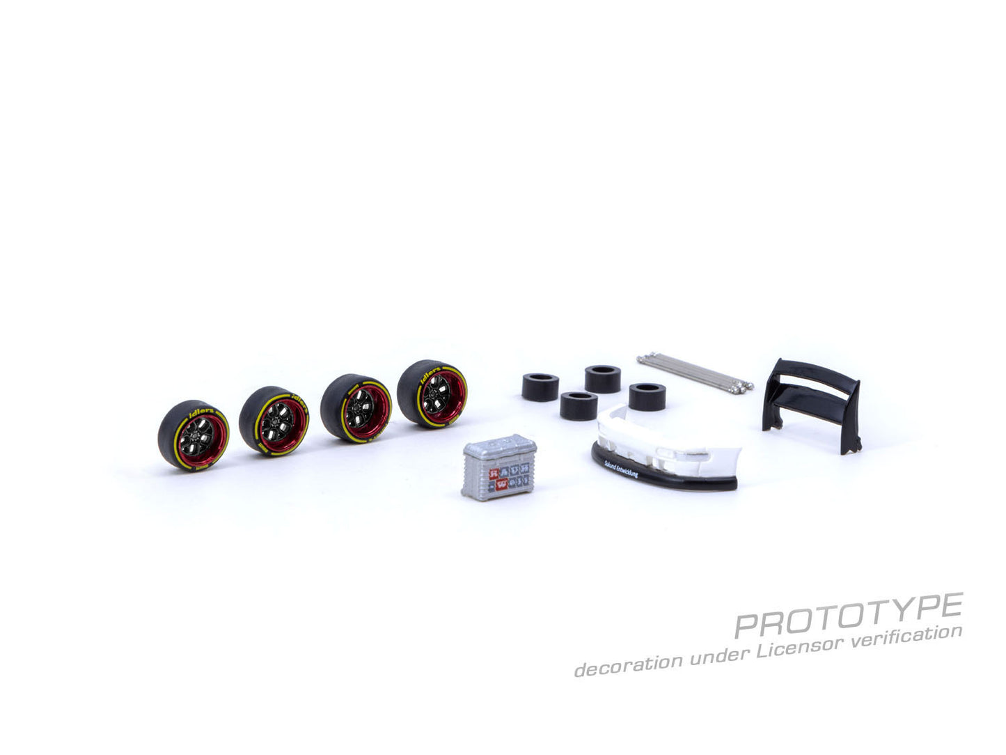 TARMAC WORKS PARTS64 1/64 AL13 Wheels DC 003 Red/Black Designed for RWB Models T64W-005-RDBK