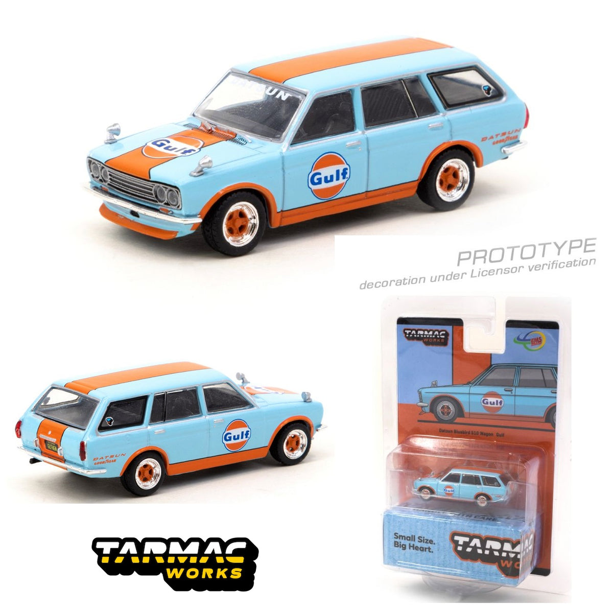 TARMAC WORKS 1/64 Datsun Bluebird 510 Wagon Gulf (Indonesia