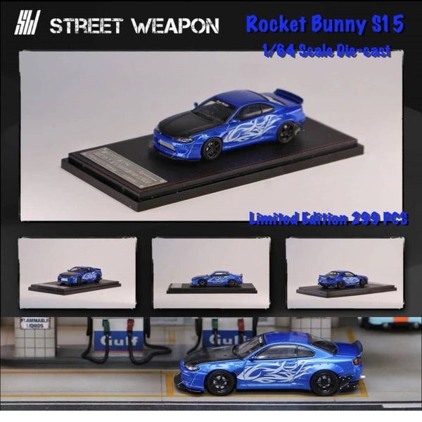 Street Weapon 1/64 Silvia S15 Pandem Rocket Bunny BLUE