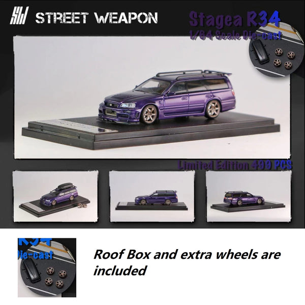 Street Weapon 1/64 Nissan Stagea R34 Purple