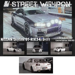 Street Weapon 1/64 NISSAN Skyline GT-R (R34) Drift Silver
