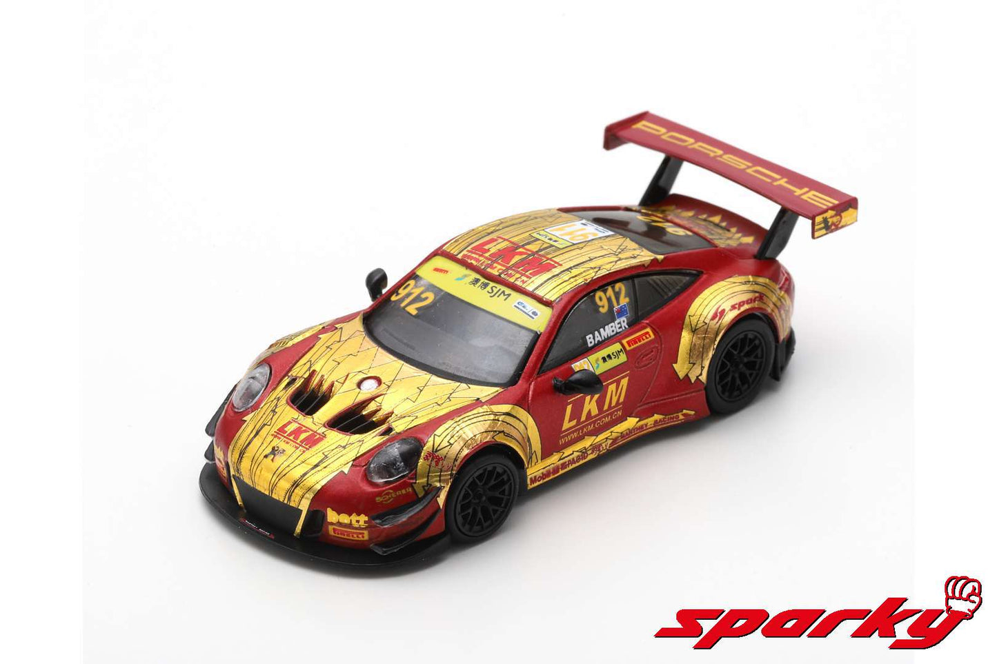 Sparky 1/64 PORSCHE 911 GT3 R NO.912 MANTHEY-RACING FIA GT WORLD CUP MACAU 2018 EARL BAMBER Y126