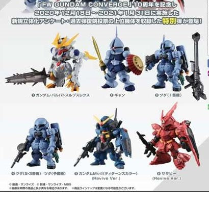 PREORDER FUSION WORKS Gundam Converge 10th Anniversary ♯SELECTION 01 - Complete set of 6 (Approx. Release Date : Jan 2022 subjects to the manufacturer's final decision)