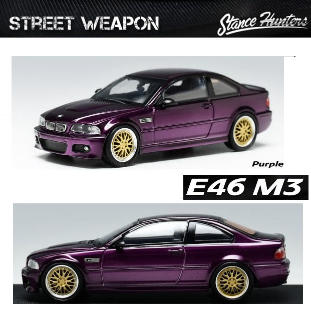 Stance Hunters x Street Weapon 1/64 BMW E46 M3 with BBS Wheels (Purple)