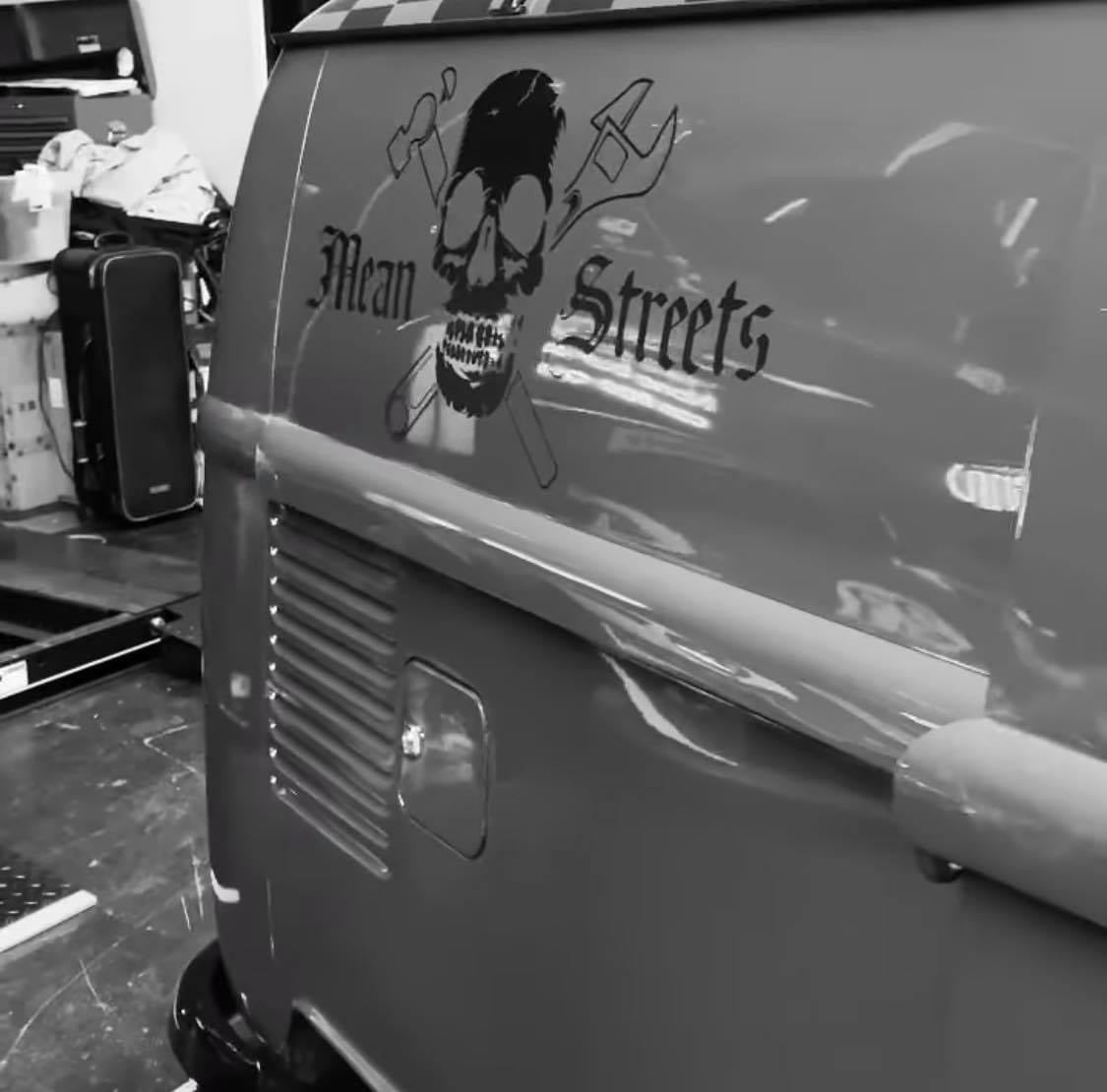 Tarmac Works x Schuco COLLAB64 1/64 Volkswagen T1 Panel Van Mean Streets Special Edition with metal oil can and special paper box T64S-005-FAT