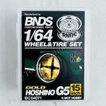 BNDS 1/64 Alloy Wheel & Tire Set HOSHINO G5 GOLD BC64071