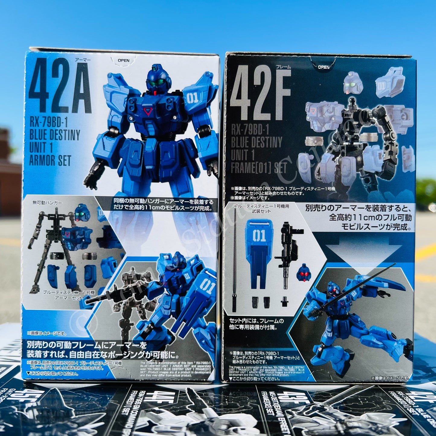 GFRAME 14 Mobile Suit Gundam 42A RX-79BD-1 BLUE DESTINY UNIT 1 ARMOR SET and 42F RX-79BD-1 BLUE DESTINY UNIT 1 FRAME (01) SET
