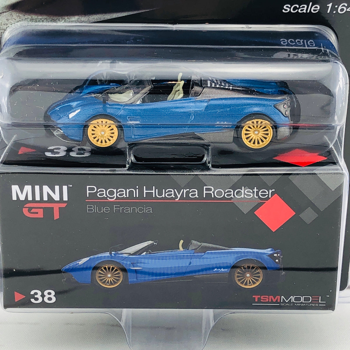 Mini GT Pagani Huayra Roadster Blue Francia LHD (USA Exclusive) MGT00038-MJ