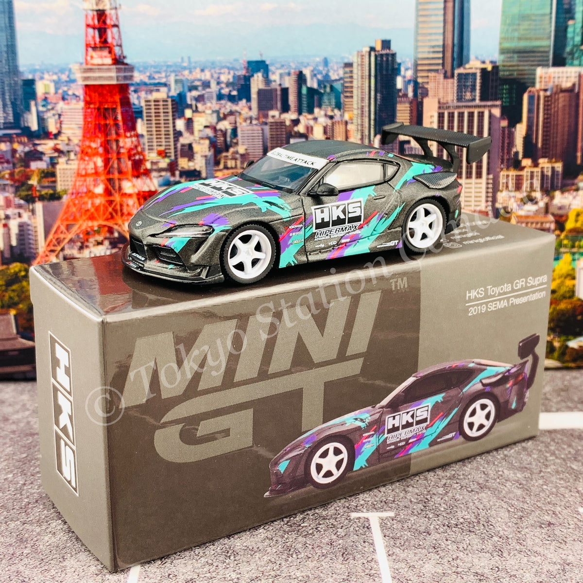 MINI GT 1/64 HKS Toyota GR Supra 2019 SEMA Presentation LHD MGT00212-L