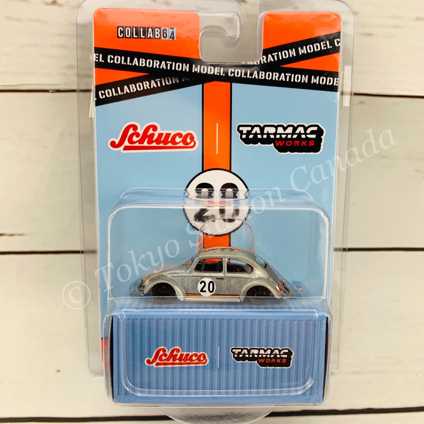 **CHASE CAR** Tarmac Works x Schuco COLLAB64 1/64 Volkswagen Beetle Blue/Orange Low Ride Height T64S-006-GF