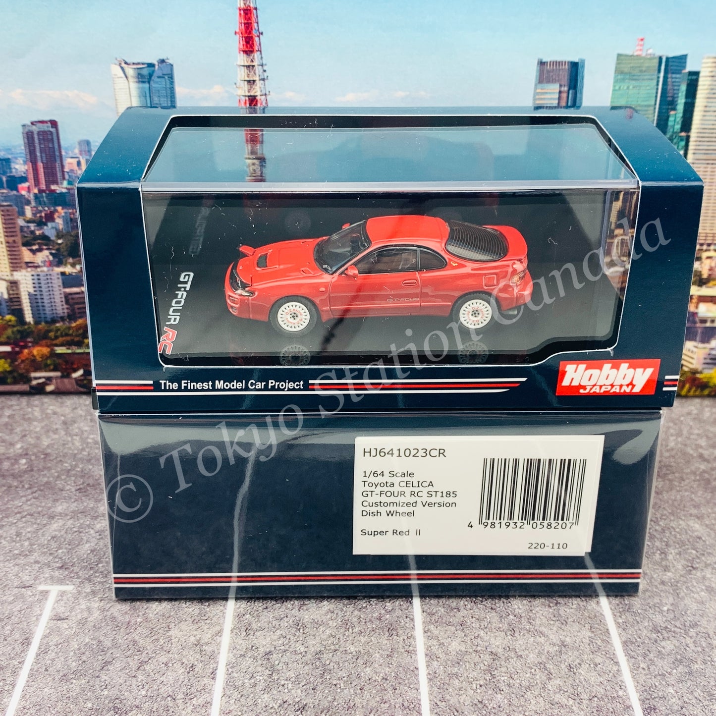 HOBBY JAPAN 1/64 Toyota CELICA GT-FOUR RC ST185 Customized Version Dish Wheel Super Red II HJ641023CR